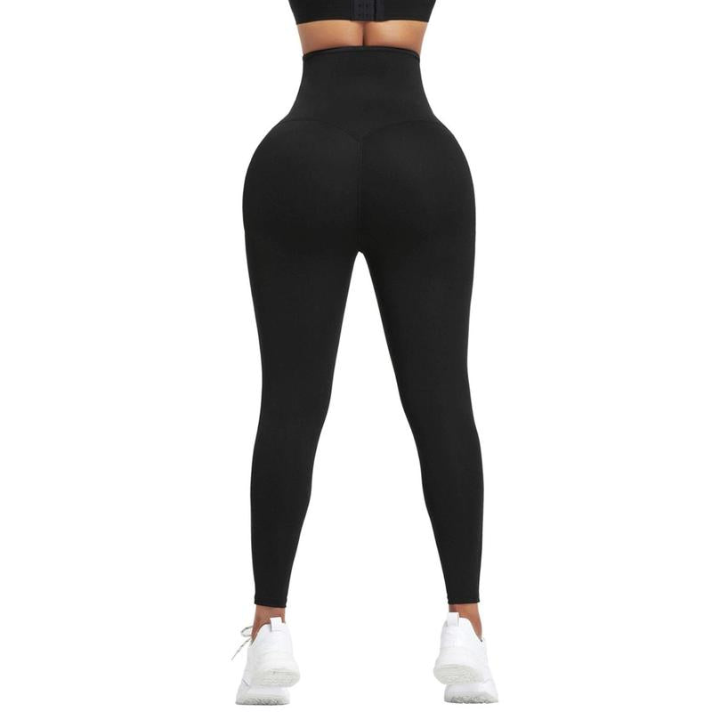 Blue Neoprene Sauna Tummy Control Leggings